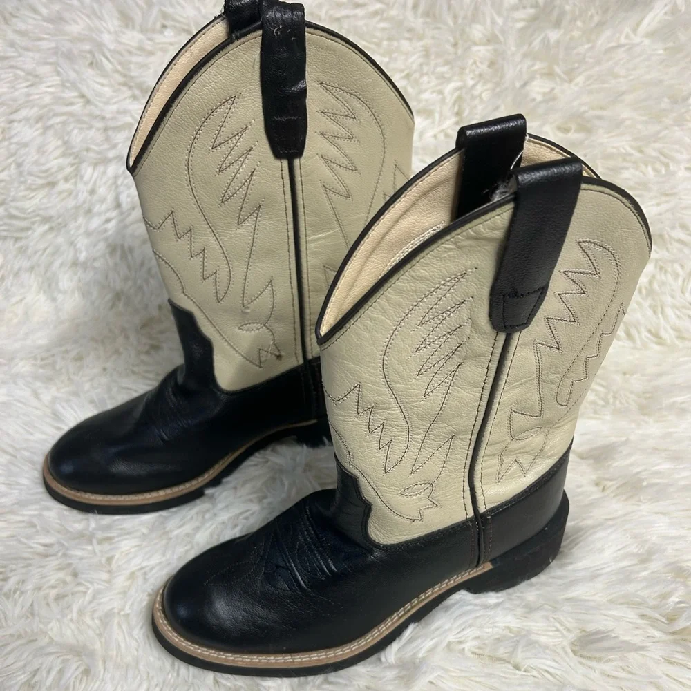 Jama old west youth made in India leather cowboy boots 1605 030 size (12 y). - Picture 1 of 7
